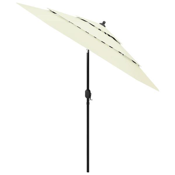 Grote foto vidaxl parasol 3 laags met aluminium paal 2 5 m zandkleurig tuin en terras overige tuin en terras