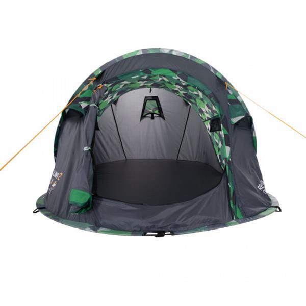 Grote foto pop up tent malawi 2 persoons polyester groen zwart grijs caravans en kamperen tenten