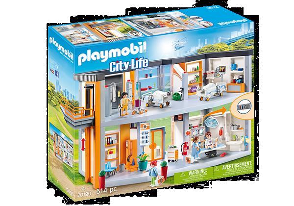 Grote foto playmobil city life 70190 groot ziekenhuis met inrichting kinderen en baby duplo en lego