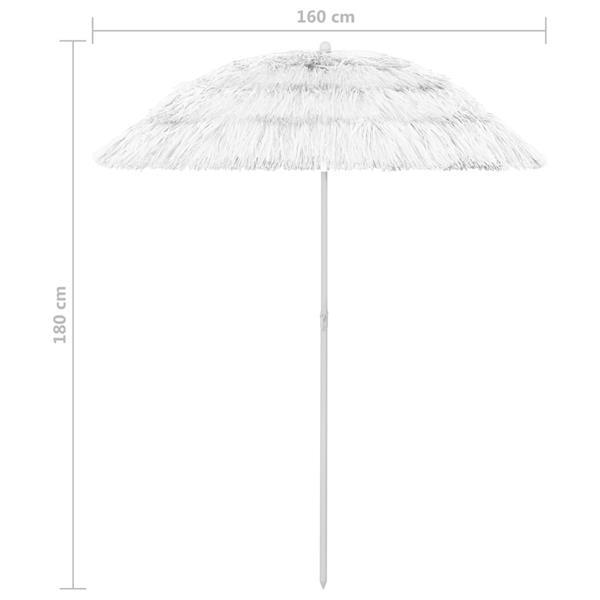 Grote foto vidaxl parasol de plage hawaii blanc 180 cm tuin en terras overige tuin en terras