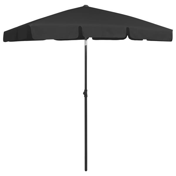 Grote foto vidaxl parasol de plage noir 180x120 cm tuin en terras overige tuin en terras
