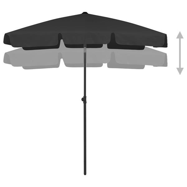 Grote foto vidaxl parasol de plage noir 180x120 cm tuin en terras overige tuin en terras