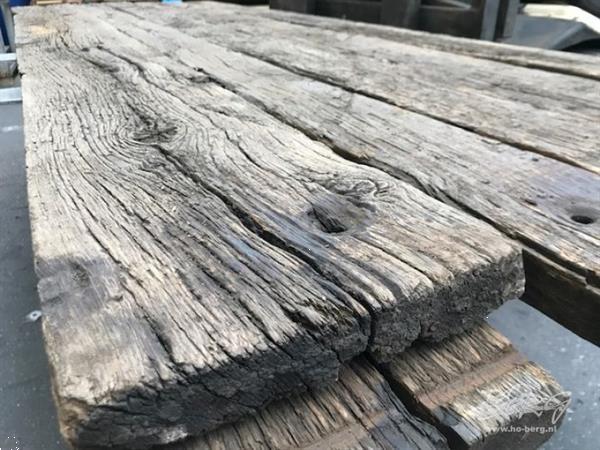 Grote foto echte oud eiken wagondelen en spoorbiels planken doe het zelf en verbouw hout en planken