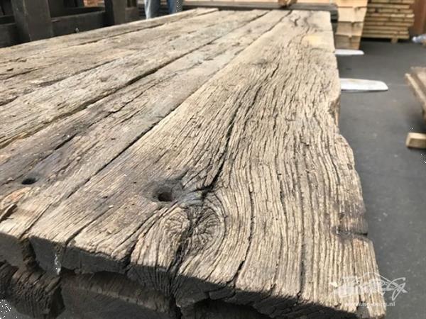 Grote foto echte oud eiken wagondelen en spoorbiels planken doe het zelf en verbouw hout en planken