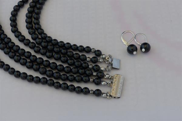 Grote foto 3 rij toermalijn shorl ketting oohanger set sieraden tassen en uiterlijk kettingen