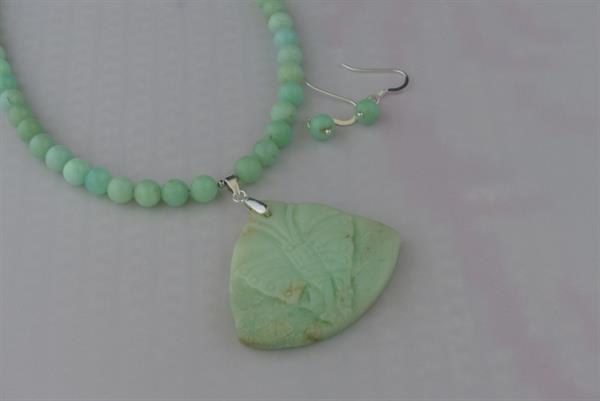 Grote foto chrysopraas ketting oorhanger set sieraden tassen en uiterlijk kettingen