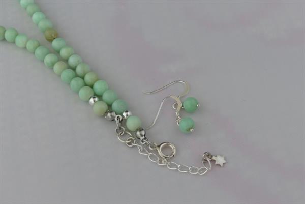 Grote foto chrysopraas ketting oorhanger set sieraden tassen en uiterlijk kettingen