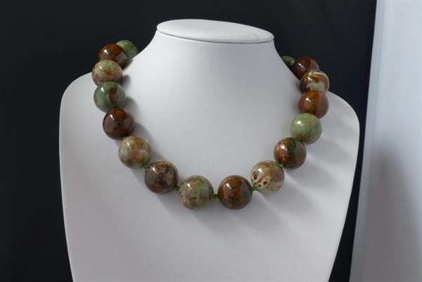 Grote foto groene opaal 20 mm ketting oorhanger set sieraden tassen en uiterlijk kettingen