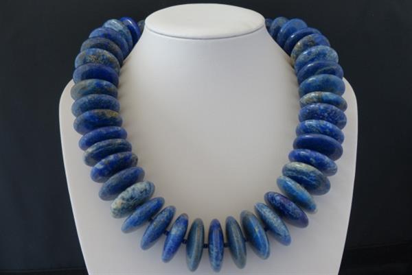 Grote foto lapis lazuli 3 cm ketting oorhanger set sieraden tassen en uiterlijk kettingen