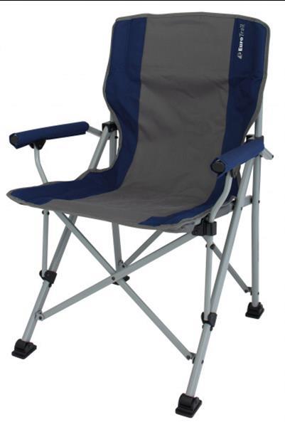 Grote foto campingstoel bolzano 89 x 53 cm staal grijs blauw caravans en kamperen caravan accessoires
