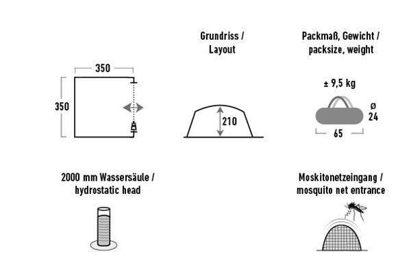 Grote foto tent pavillon cabana 350 x 350 cm polyester grijs caravans en kamperen tenten