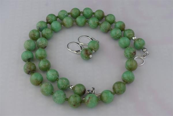 Grote foto ketting oorhanger set van chrysopraas sieraden tassen en uiterlijk kettingen