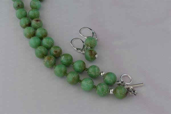 Grote foto ketting oorhanger set van chrysopraas sieraden tassen en uiterlijk kettingen