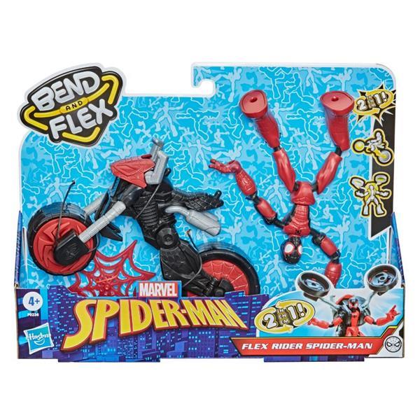 Grote foto spiderman bend and flex rider figuur motor kinderen en baby speelgoed voor jongens