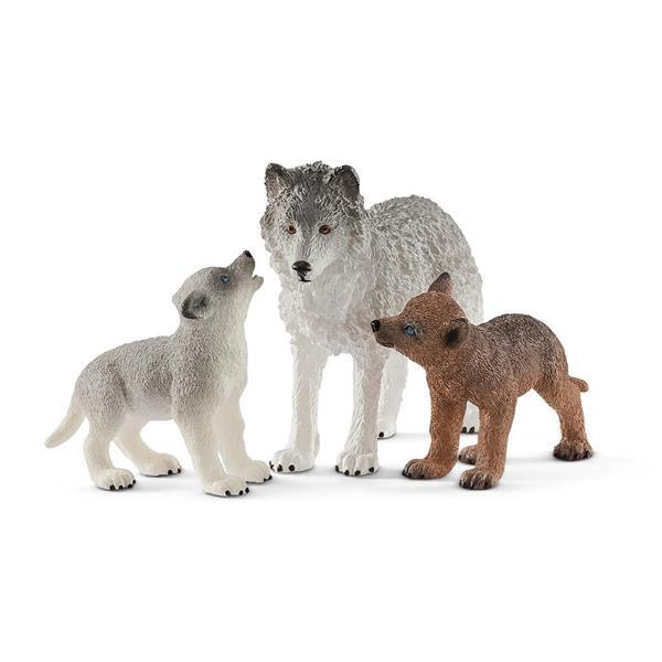 Grote foto schleich wild life moederwolf met jongen kinderen en baby overige