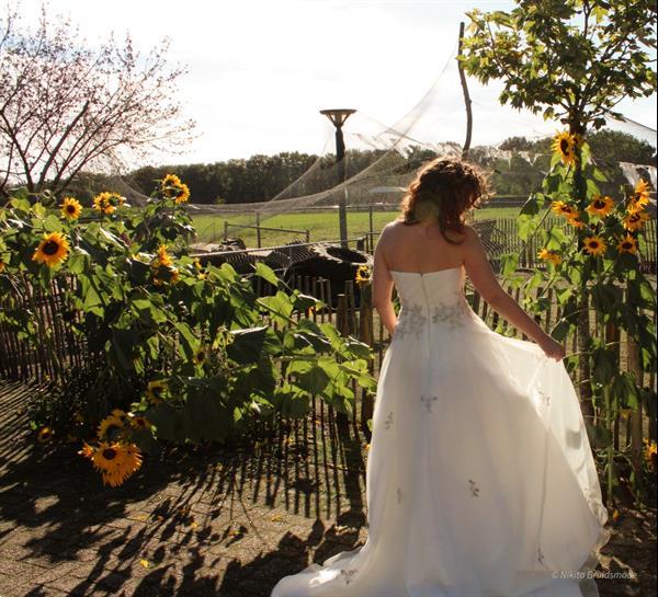 Grote foto bruidsjurk met organza en subtiele glitter kleding dames gelegenheidskleding