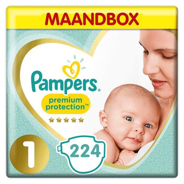 Grote foto pampers premium protection maat 1 maandbox 224 luiers kinderen en baby dekens en slaapzakjes