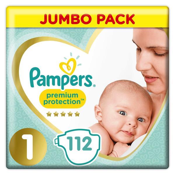 Grote foto pampers premium protection maat 1 mega pack 112 luiers kinderen en baby dekens en slaapzakjes