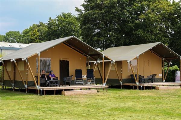 Grote foto safaritent voor 6 personen met badkamer op park rhederlaagse vakantie nederland midden