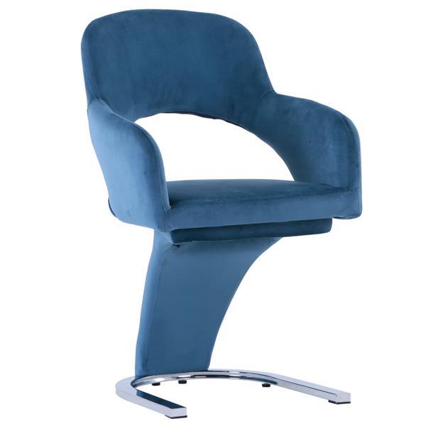 Grote foto vidaxl 3056582 dining chairs 4 pcs blue velvet 2x287775 huis en inrichting stoelen