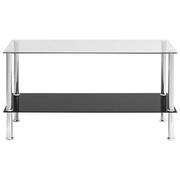 Grote foto vidaxl table basse transparent 110x43x60 cm verre tremp huis en inrichting eettafels