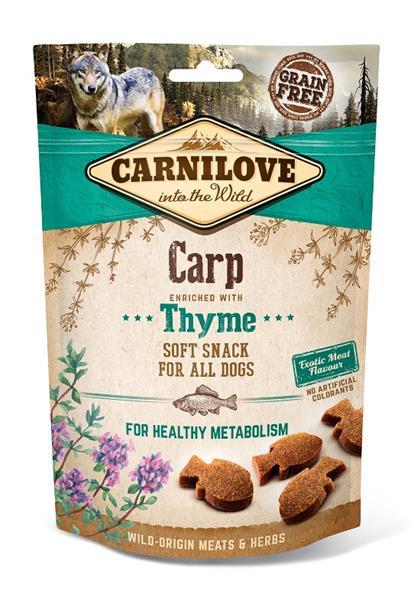Grote foto carnilove dog soft snack carp thyme dieren en toebehoren toebehoren
