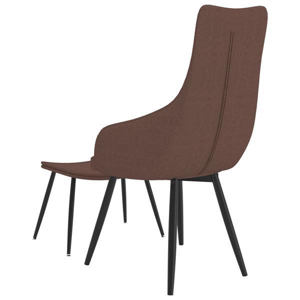 Grote foto vidaxl chaise de canap avec repose pied marron tissu huis en inrichting stoelen
