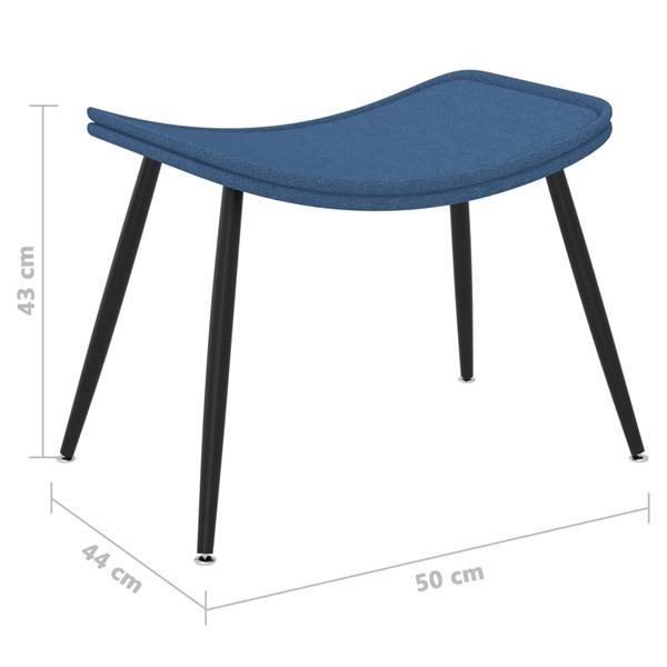 Grote foto vidaxl chaise de canap avec repose pied bleu tissu huis en inrichting stoelen