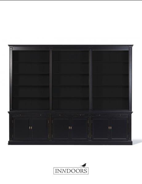 Grote foto zwarte bibliotheekkast met en zonder ladder huis en inrichting boekenkasten