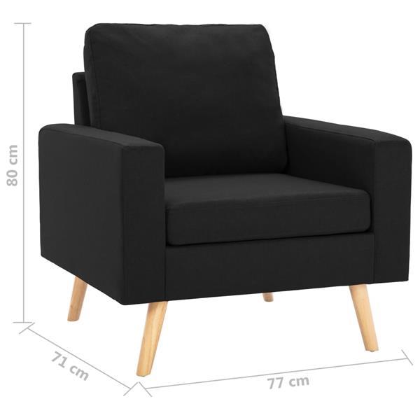 Grote foto vidaxl fauteuil stof zwart huis en inrichting stoelen