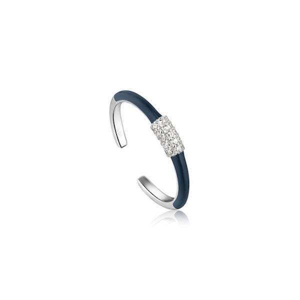 Grote foto ania haie bright future zilveren ring met blauwe emaille en sieraden tassen en uiterlijk ringen voor haar