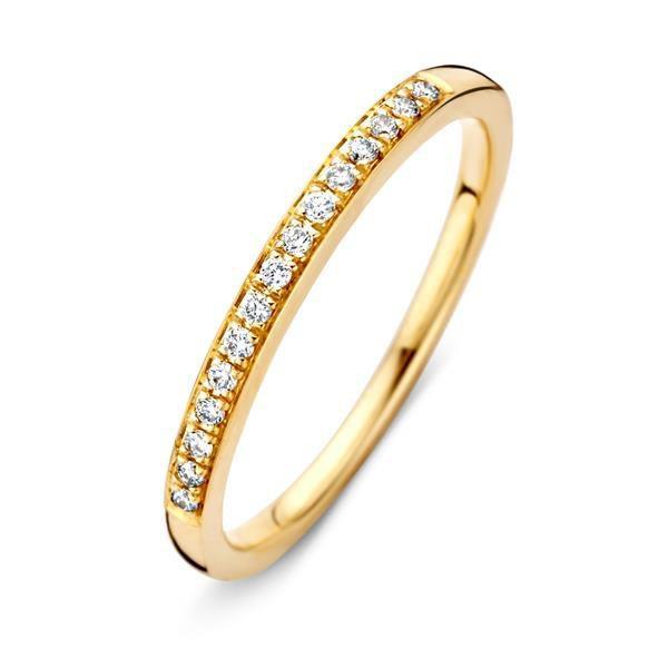 Grote foto excellent jewelry slanke briljanten ring van geelgoud sieraden tassen en uiterlijk ringen voor haar