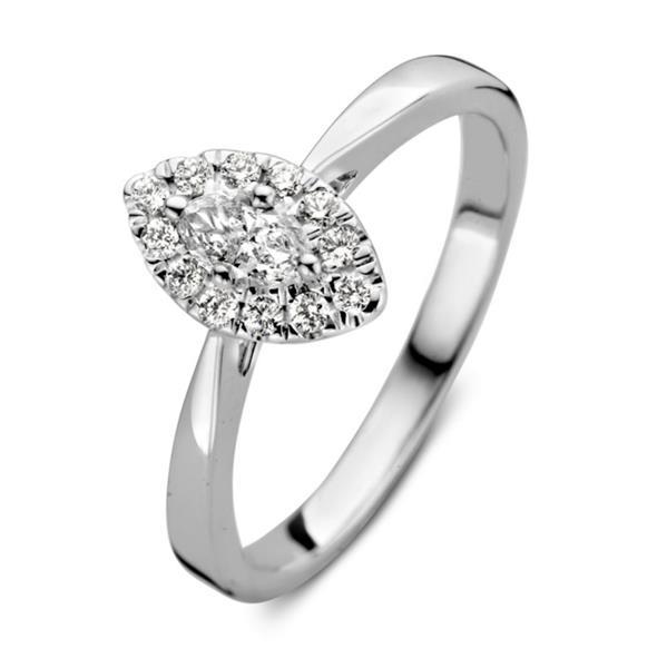 Grote foto excellent jewelry witgouden ring met bladvormig kopstuk met sieraden tassen en uiterlijk ringen voor haar