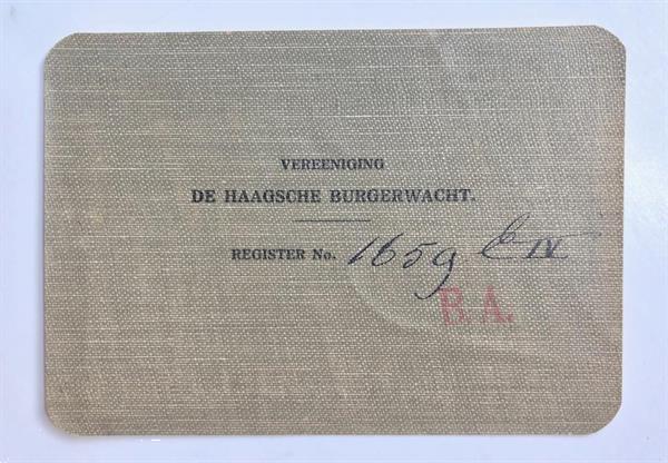 Grote foto membership card 1938 haagsche burgerwacht the hague lidm boeken geschiedenis wereld