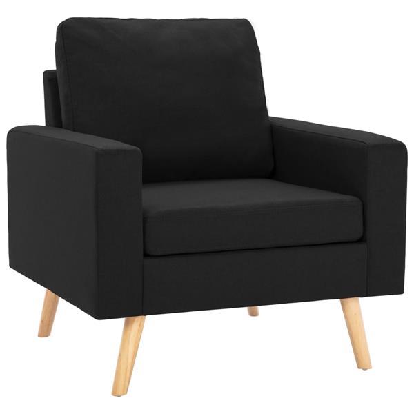 Grote foto vidaxl fauteuil noir tissu huis en inrichting stoelen