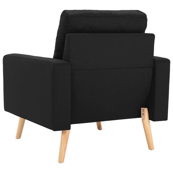 Grote foto vidaxl fauteuil noir tissu huis en inrichting stoelen