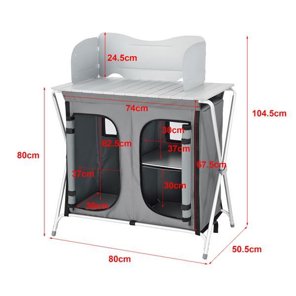 Grote foto campingkast opvouwbaar 104 5x80x50 5 cm donkergrijs caravans en kamperen caravan accessoires
