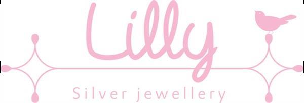 Grote foto lilly zilveren kindercollier met roos hanger kleding dames sieraden