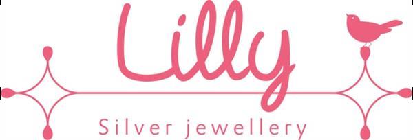 Grote foto lilly zilveren kindercollier met opengewerkte regenbooghange kleding dames sieraden