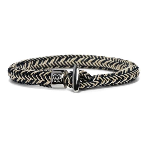 Grote foto blaauw bloed templar navy beige koord armband met zilverkleu sieraden tassen en uiterlijk armbanden voor haar