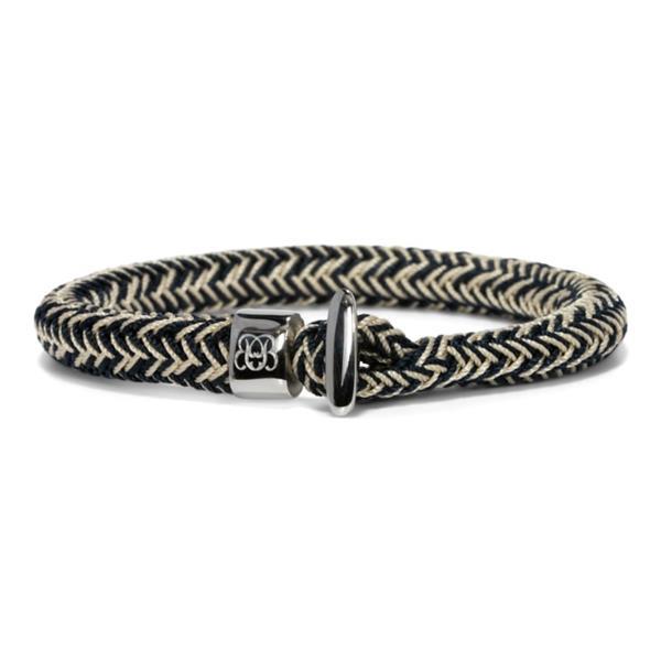 Grote foto blaauw bloed templar navy beige koord armband met zilverkleu sieraden tassen en uiterlijk armbanden voor haar