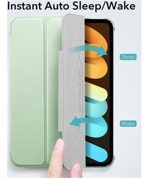 Grote foto esr ascend apple ipad mini 6 hoes tri fold book case groen telecommunicatie tablets