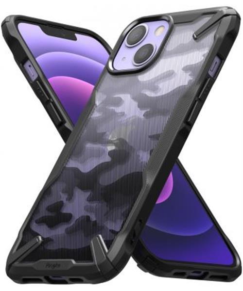 Grote foto ringke fusion x apple iphone 13 hoesje back cover camo zwart telecommunicatie tablets