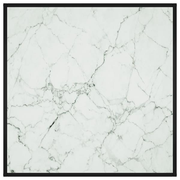 Grote foto vidaxl table basse noir avec verre marbre blanc 90x90x50 cm huis en inrichting eettafels