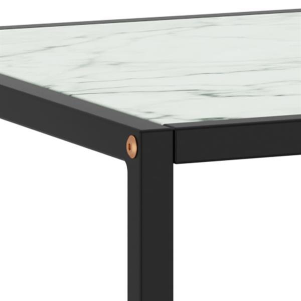 Grote foto vidaxl table basse noir avec verre marbre blanc 90x90x50 cm huis en inrichting eettafels