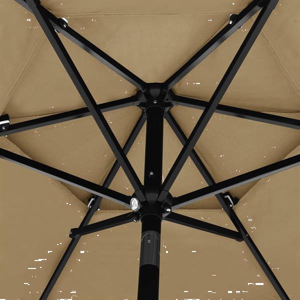 Grote foto vidaxl parasol 3 niveaux avec m t en aluminium taupe 2 5 m tuin en terras overige tuin en terras