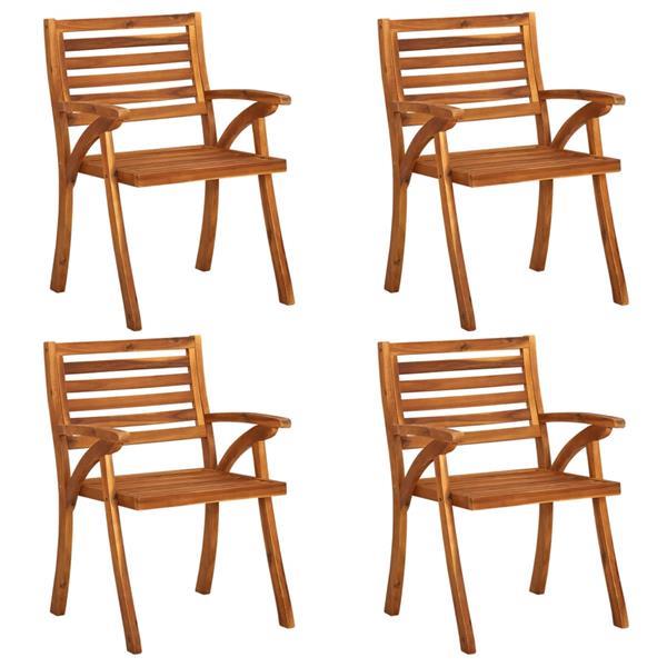 Grote foto vidaxl chaises de jardin avec coussins 4 pcs bois d acacia m tuin en terras tuinmeubelen