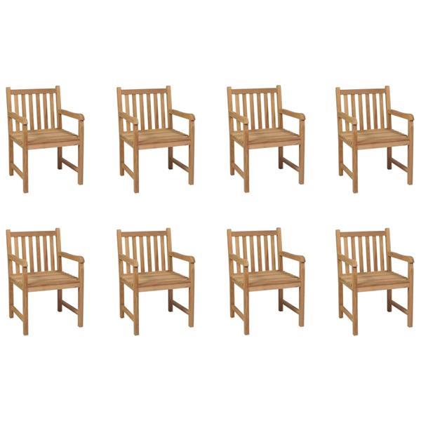 Grote foto vidaxl chaises d ext rieur 8 pcs bois de teck solide tuin en terras tuinmeubelen