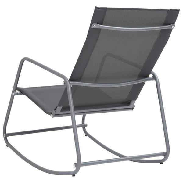 Grote foto vidaxl chaise bascule de jardin gris 95x54x85 cm textil ne tuin en terras tuinmeubelen