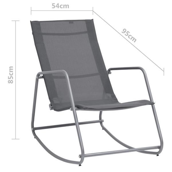 Grote foto vidaxl chaise bascule de jardin gris 95x54x85 cm textil ne tuin en terras tuinmeubelen